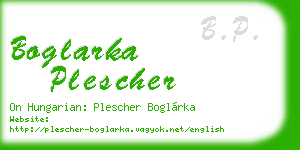 boglarka plescher business card